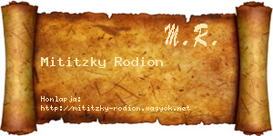 Mititzky Rodion névjegykártya